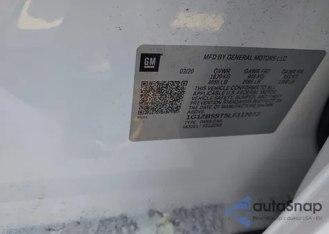 2020 Chevrolet Malibu Fwd Ls из США, поврежденный, VIN 1G1ZB5ST5LF117072